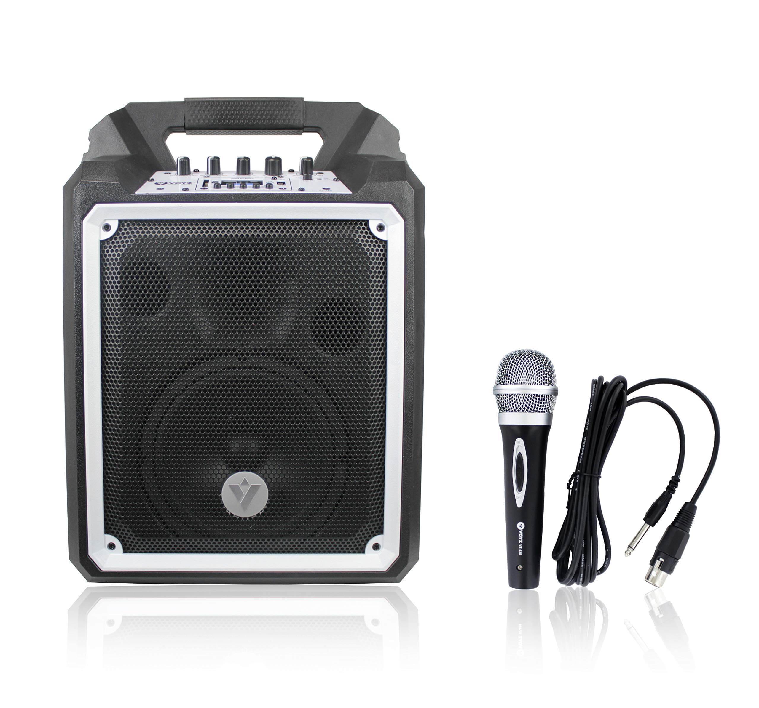 VOYZ100W Portable Bluetooth Speaker - Waterproof Speaker Deep Bass, Rechargeable Battery, USB/MP3/SD/FM - Ideal for Indoor and Outdoor Entertainment. Microphone Included