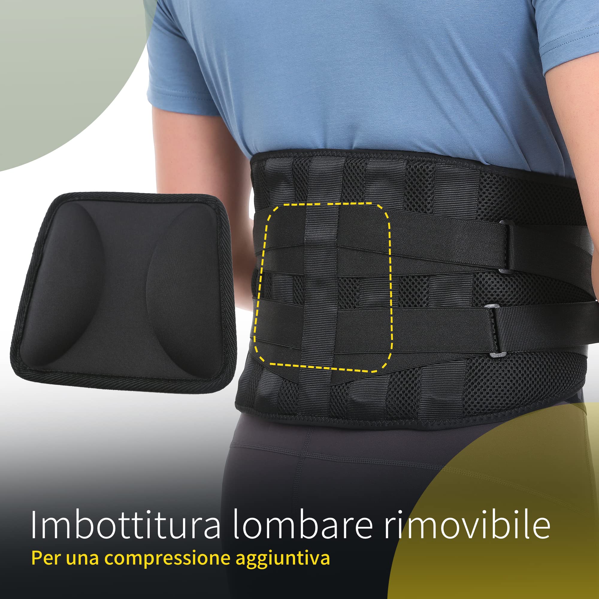 BraceUP Lumbar Support Back Support - Lumbar Orthopaedic Chest, Lumbar Back Band, Orthopaedic Lumbar Band (S/M 70-90 cm