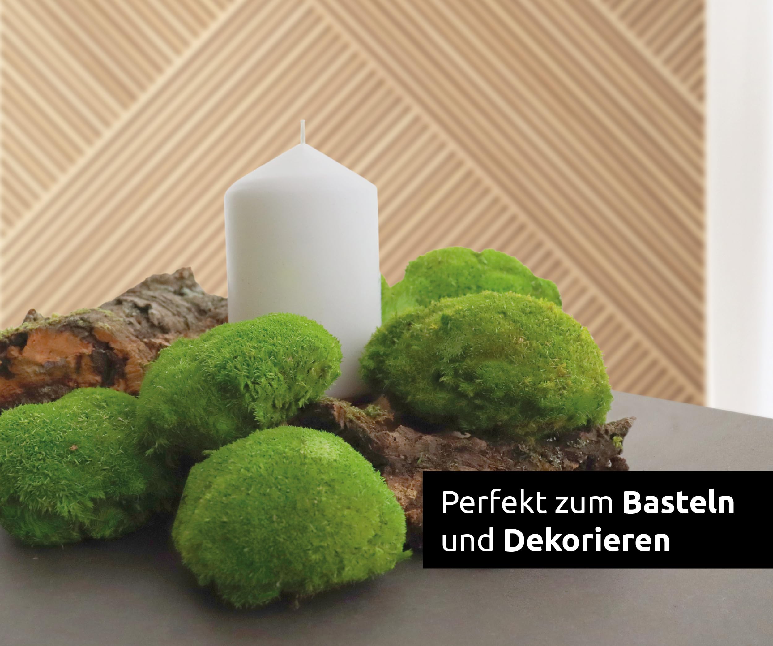 Bollenmoos konserviert für Moosbilder Dekomoos Kugelmoos Premium Qualität Dunkelgrün, Artikelgewicht: 0.25