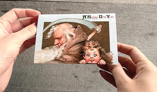 Miniatura 6 de PIXILUV Christmas Santa (paquete de 12) tarjetas de notas pequeñas tarjetas de felicitación # Joyful Christmas Santa Claus  postales de Navidad