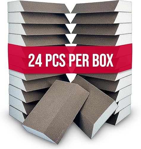 Bloques de esponja de lijado de grano medio de ángulo único de 5 x 3 x 1 pulgadas, ladrillos de espuma de papel de lija lavables y reutilizables,