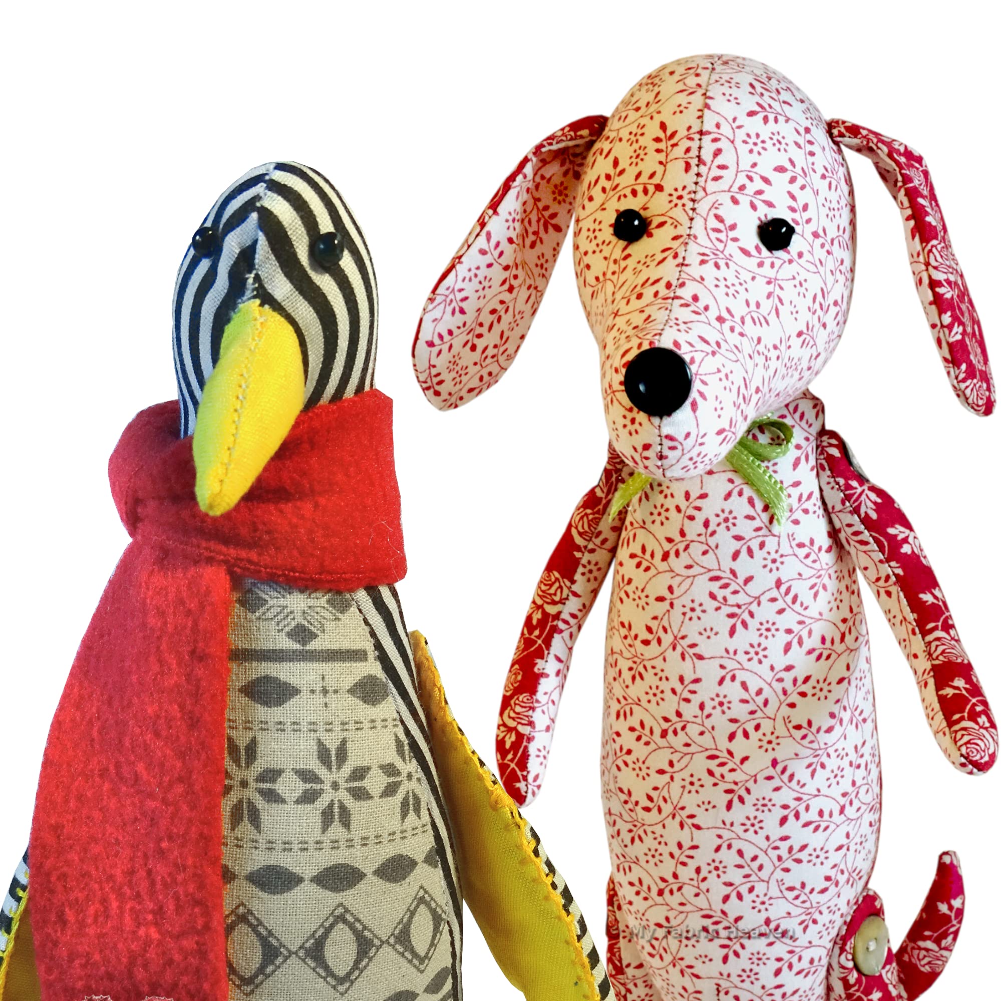 My Fabric Heaven Black Two Discounted Sewing Patterns Independent Design. Dainty Dachshund Keepsake Sausage Dog & Cute Pickle Penguin With Fish & Easy Photo Tutorial Instructions. Free Post