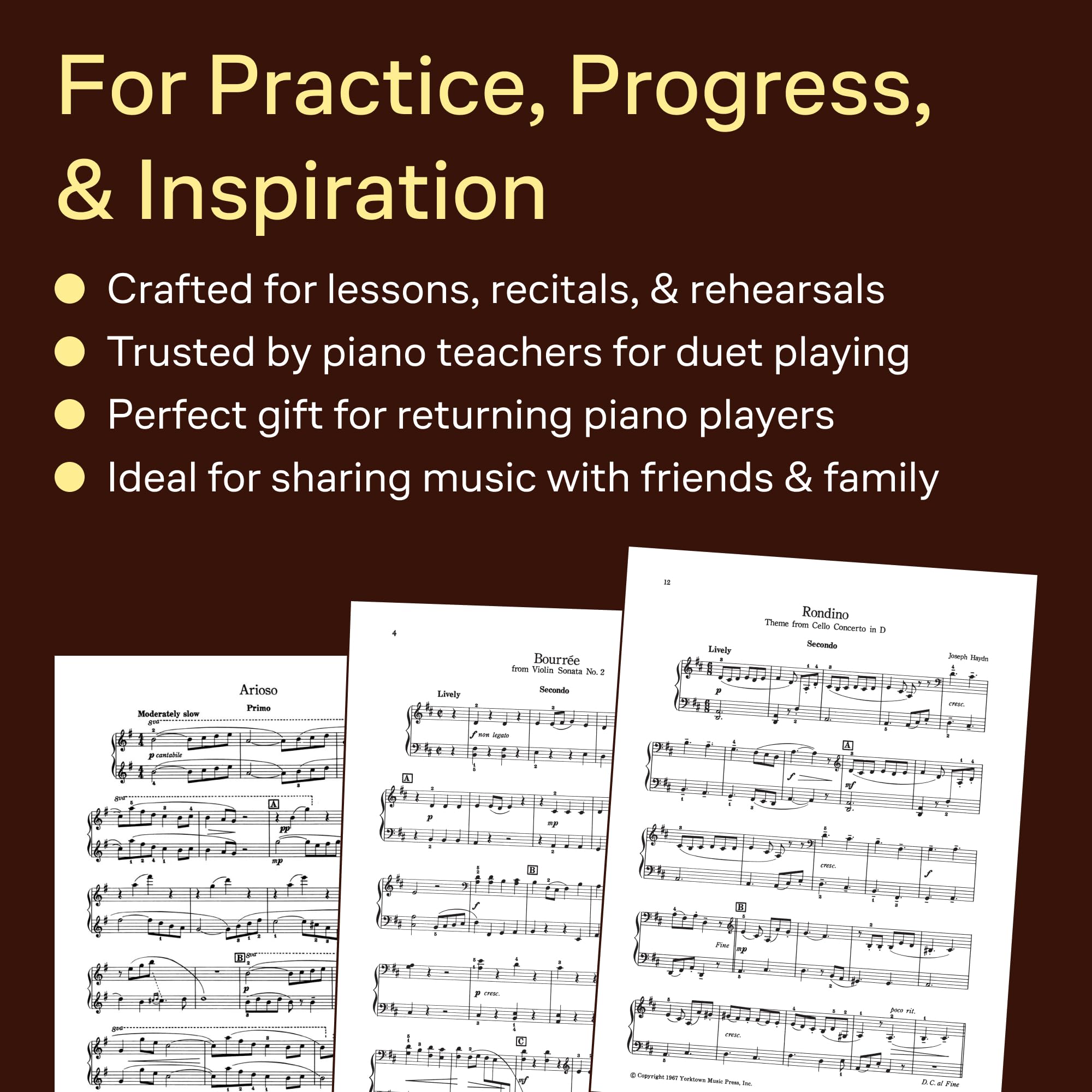 The Joy of Piano Duets: Familiar Melodies in Easy Arrangements for One Piano Four Hands