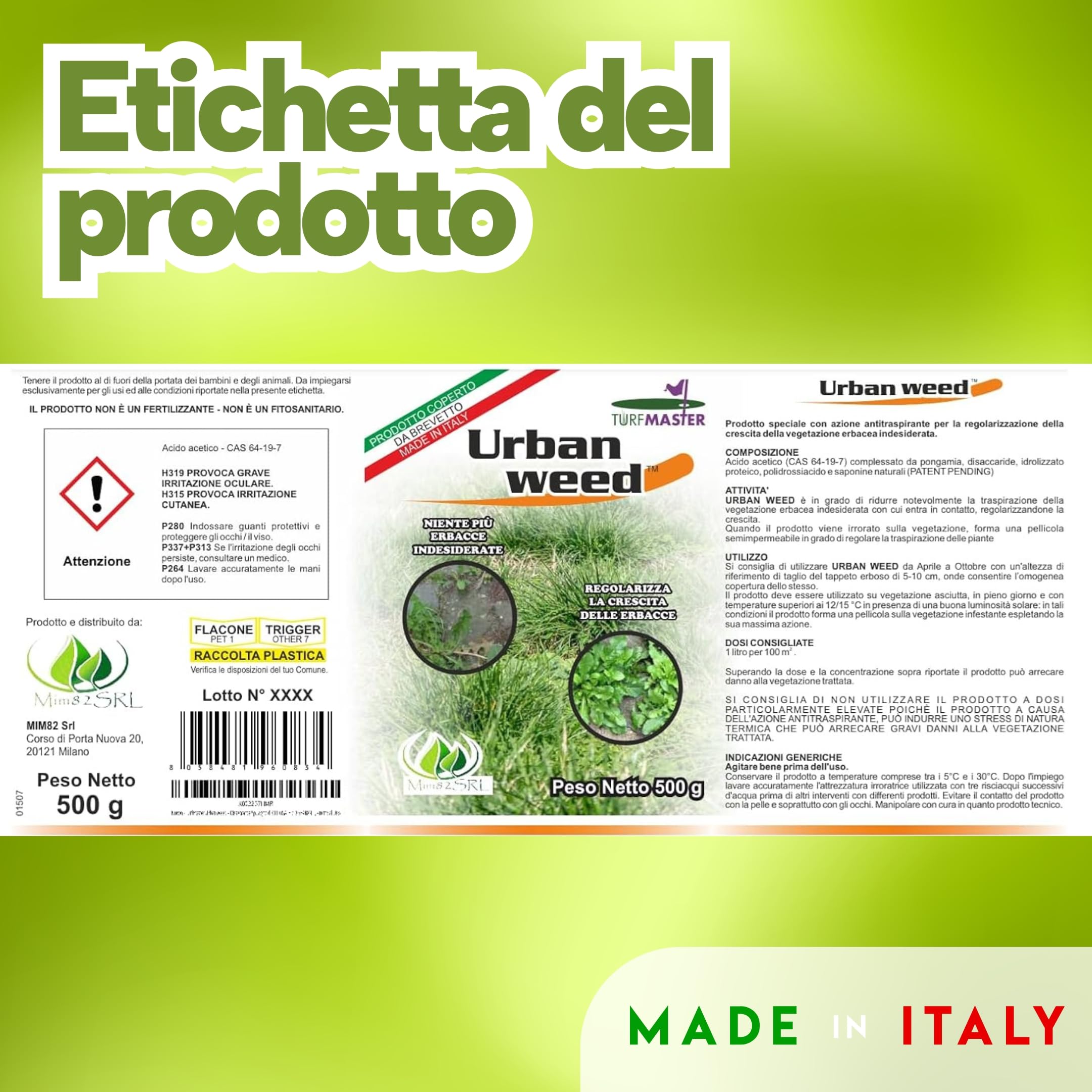 Dissecante per Erba Totale Spray Naturale 1L Alternativa al Diserbante Totale Potente, Senza Glifosato, per Erbacce, Muschio e Vegetazione Indesiderata Pronto all’Uso Eco-Sostenibile