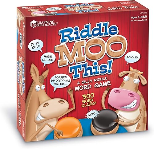 Miniatura 4 de Learning Resources Riddle Moo This - Un juego de palabras tonto acertijo, 150 cartas, 4 zumbadores, a partir de 5 años