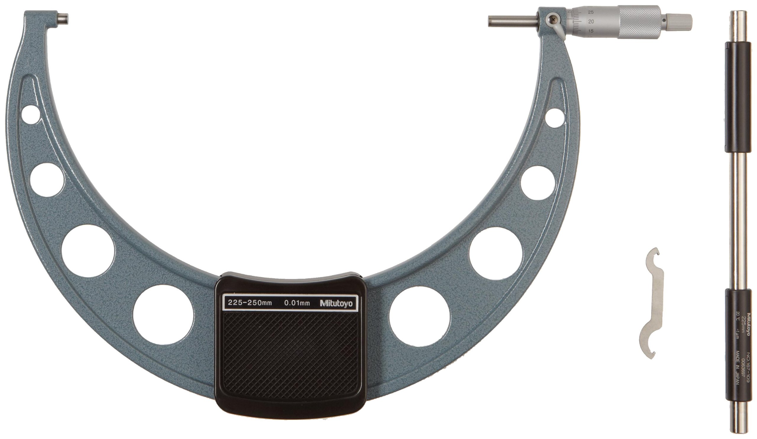Mitutoyo 103-146-10 Series-103 Micrómetro exterior, rango de 225 mm-250 mm, graduación de 0,01 mm