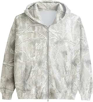 Amazon.com: MSBESYOR Womens Mens Camo Zip Up Hoodie Maple