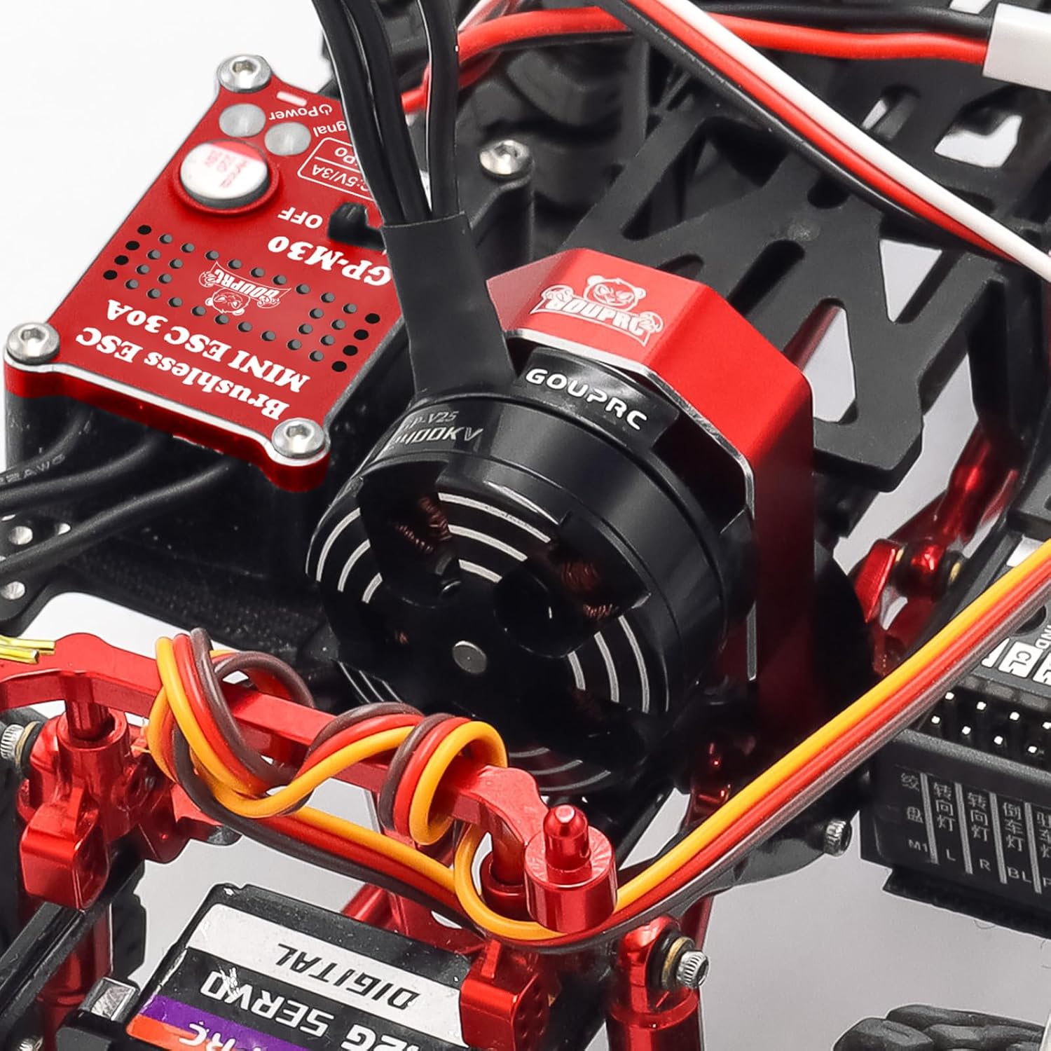 GOUPRC Upgarde 30A Brushless Esc & 2204 2400KV Brushless Outrunner Motor with Transmission and Replacement Gears Combo Kit for SCX24 RC Crawler Axial 1/24 RC Car Truck