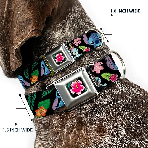 Miniatura 2 de Buckle-Down Lilo & Stitch - Ohana means Family Dog Collar, hebilla para cinturón de seguridad, color negro, multicolor