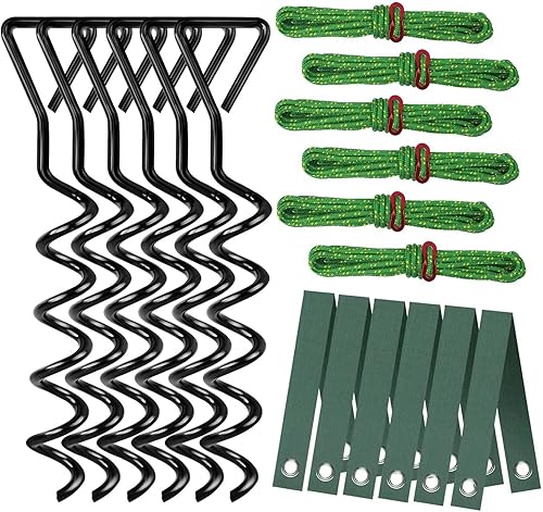 Kit de estaca de árbol en espiral negro (2, negro)