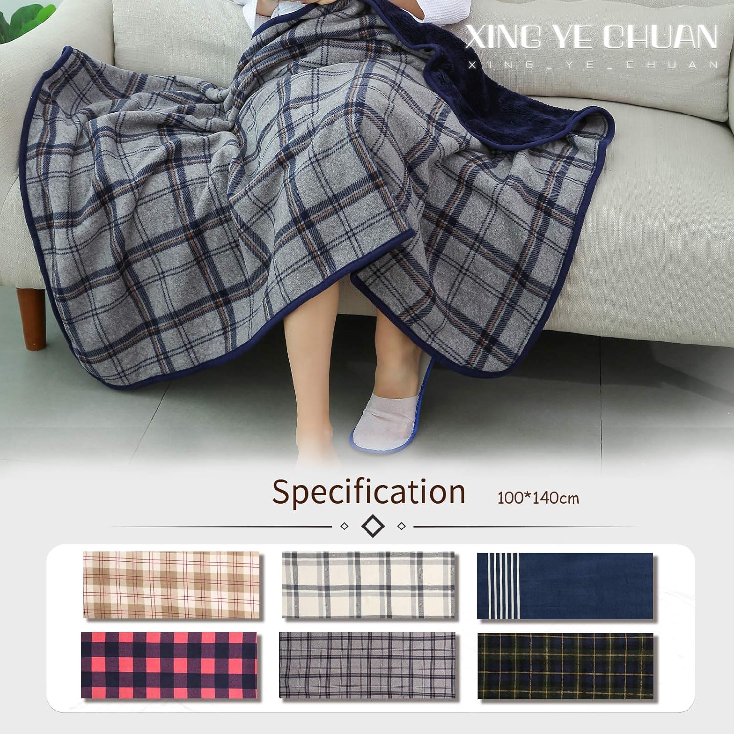 XING YE CHUAN Fleece Wearable Blanket, Comfy Poncho Throw with Buttons, Plush Sleeveless Blankets, for Women Cape Wrap Cover… - Image 7