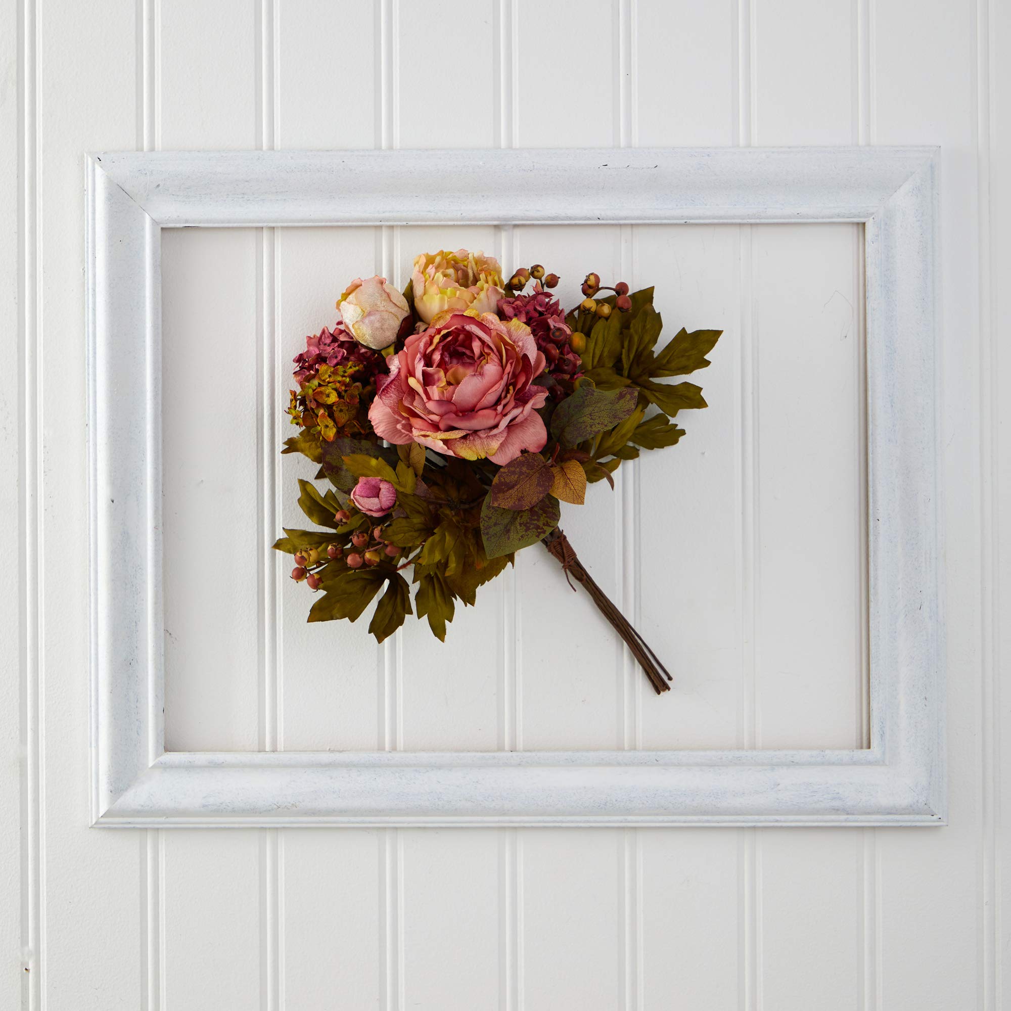 Nearly Natural Bouquet Di Peonie Artificiali Da 43 Cm (Set Da 2) - Fiori Finti Realistici Per Casa E Ufficio - 2