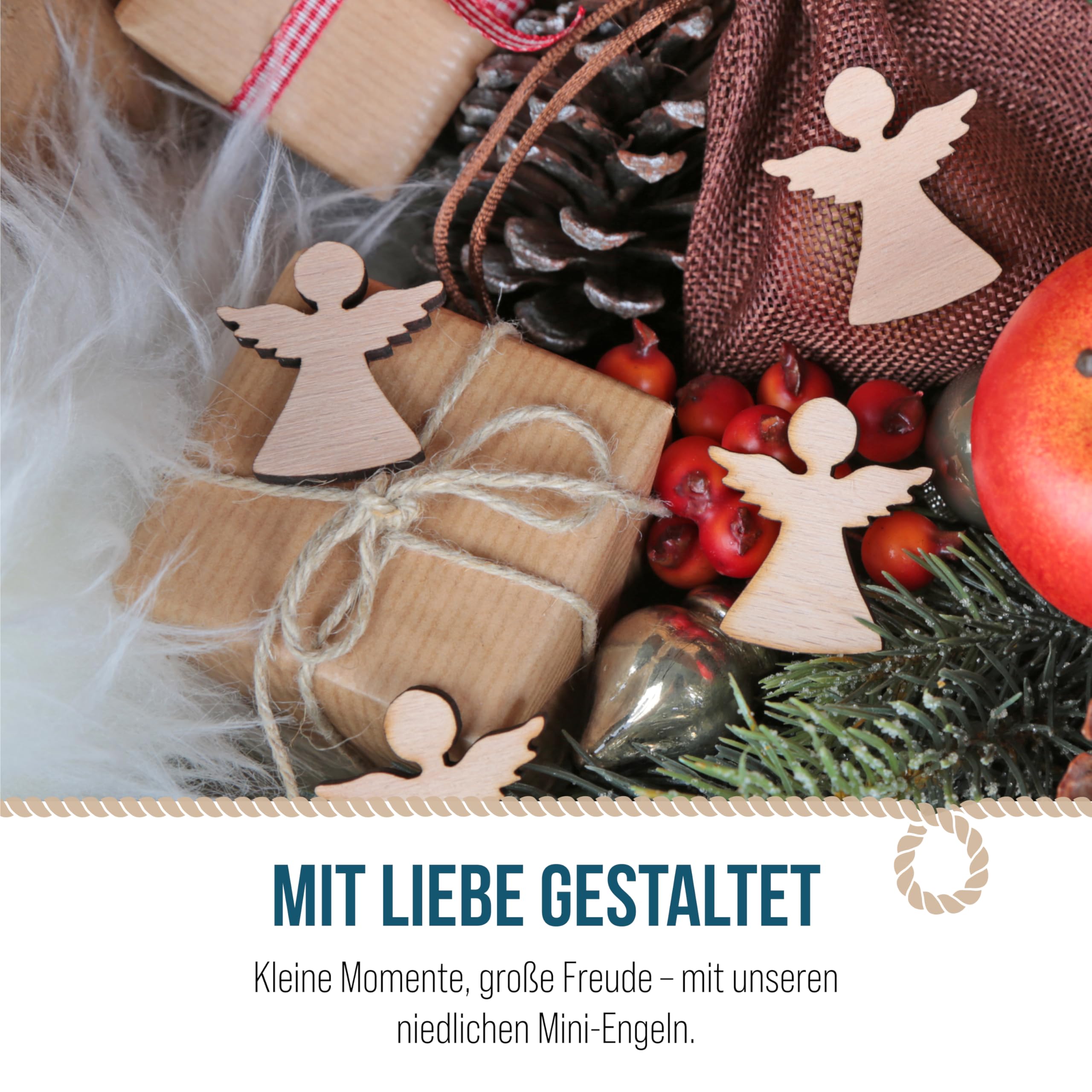 Lot 30 Mini Anges En Bois Naturel 2 Cm – Déco De Table Noël, Ange Gardien à Saupoudrer, Marron Rustique