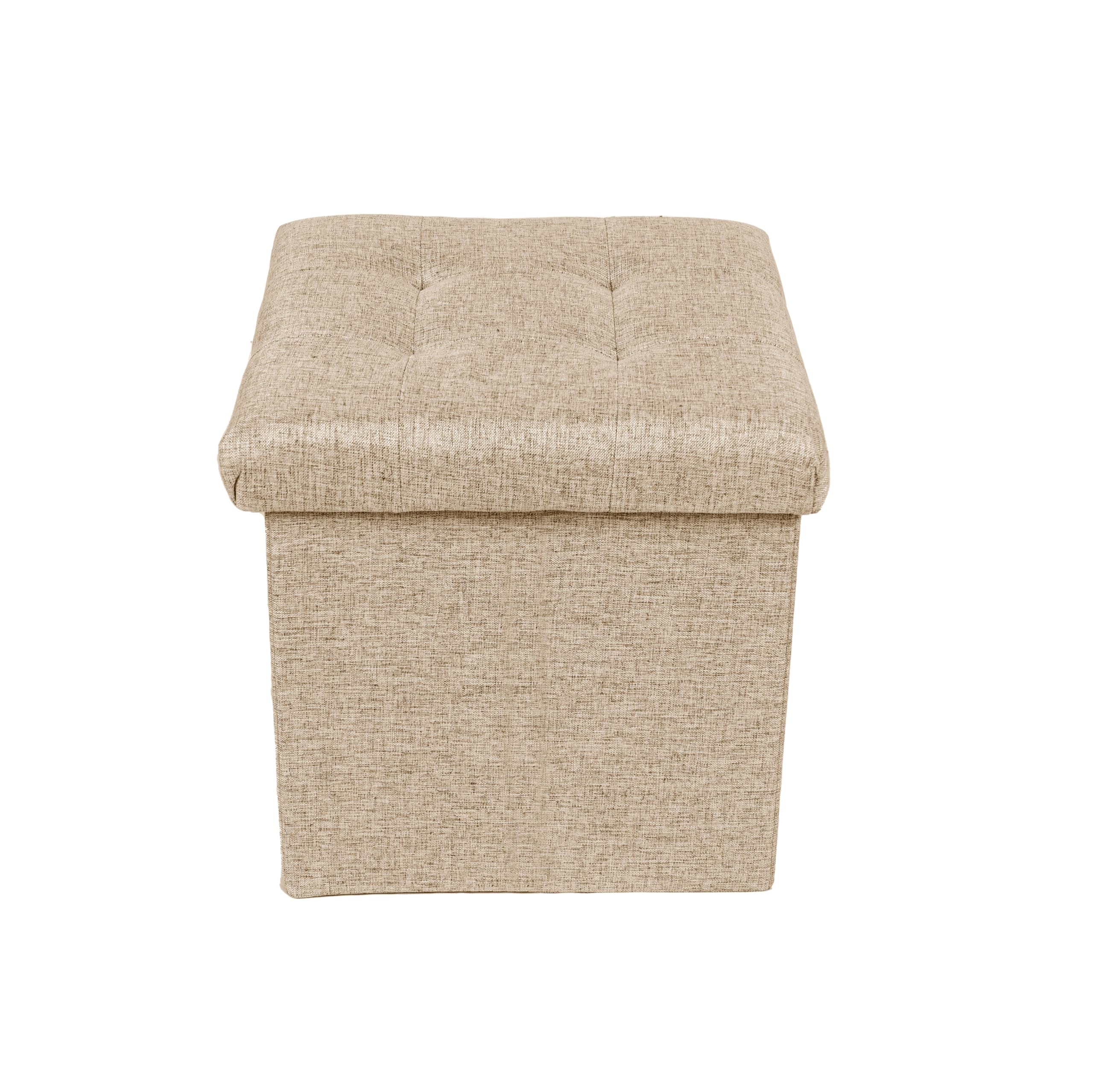 Casa Andrea MilanoPack of 2, 15 Inches Folding Storage Ottoman Bench, Storage Chest, Foot Rest Stool with Padded Seat, Bedroom Bench with Storage