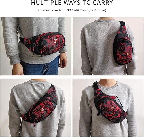 Miniatura 6 de HAWXUNG - Riñonera impermeable para hombres, correa ajustable para entrenamiento al aire libre, viajes, casual, correr, senderismo, ciclismo, pesca,