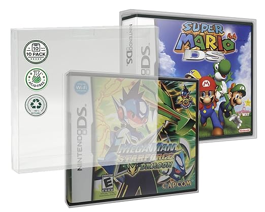 MALKO 10 Pack Video Game Protector for Nintendo DS Game Case,Clear Plastic Sleeve Cover