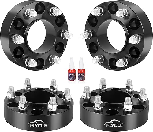 Miniatura 8 de FLYCLE Espaciador de rueda de 6 x 135 para F150 2015-2023, 2 pulgadas, 6 lengüetas, espaciadores de rueda de 0.236 x 5.315 in, pernos de 14 x 1.5 y