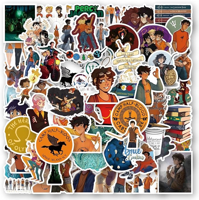 60Pcs Percy Jackson Stickers Pack, Cute Vinyl Waterproof