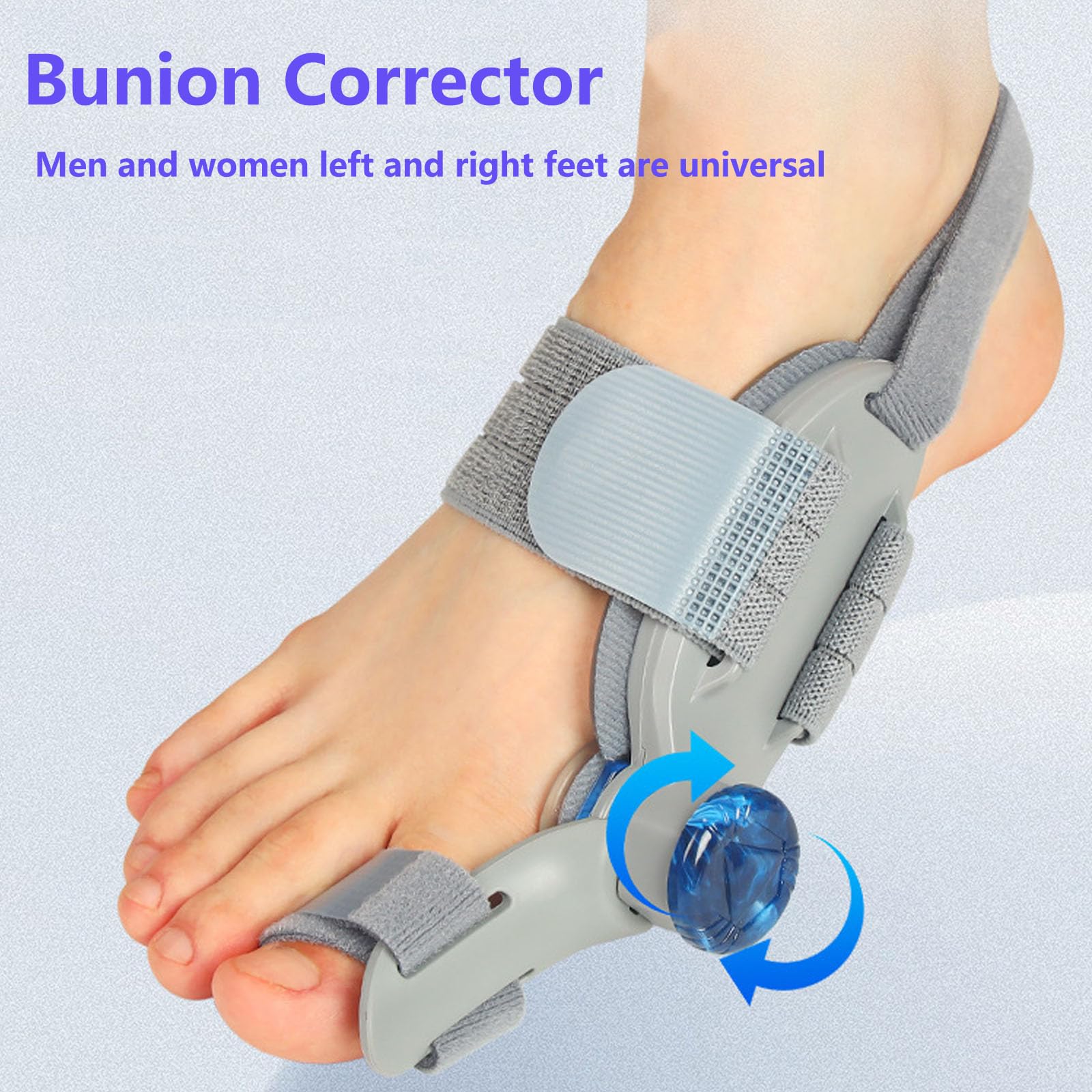 Generic Bunion Corrector for Women and Man Big Toe, Adjustable Bunion Splint for Bunion Corrector with Antislip Heel Strap and Silicone Pad for Left and Right Feet (Grey-blue button,2)
