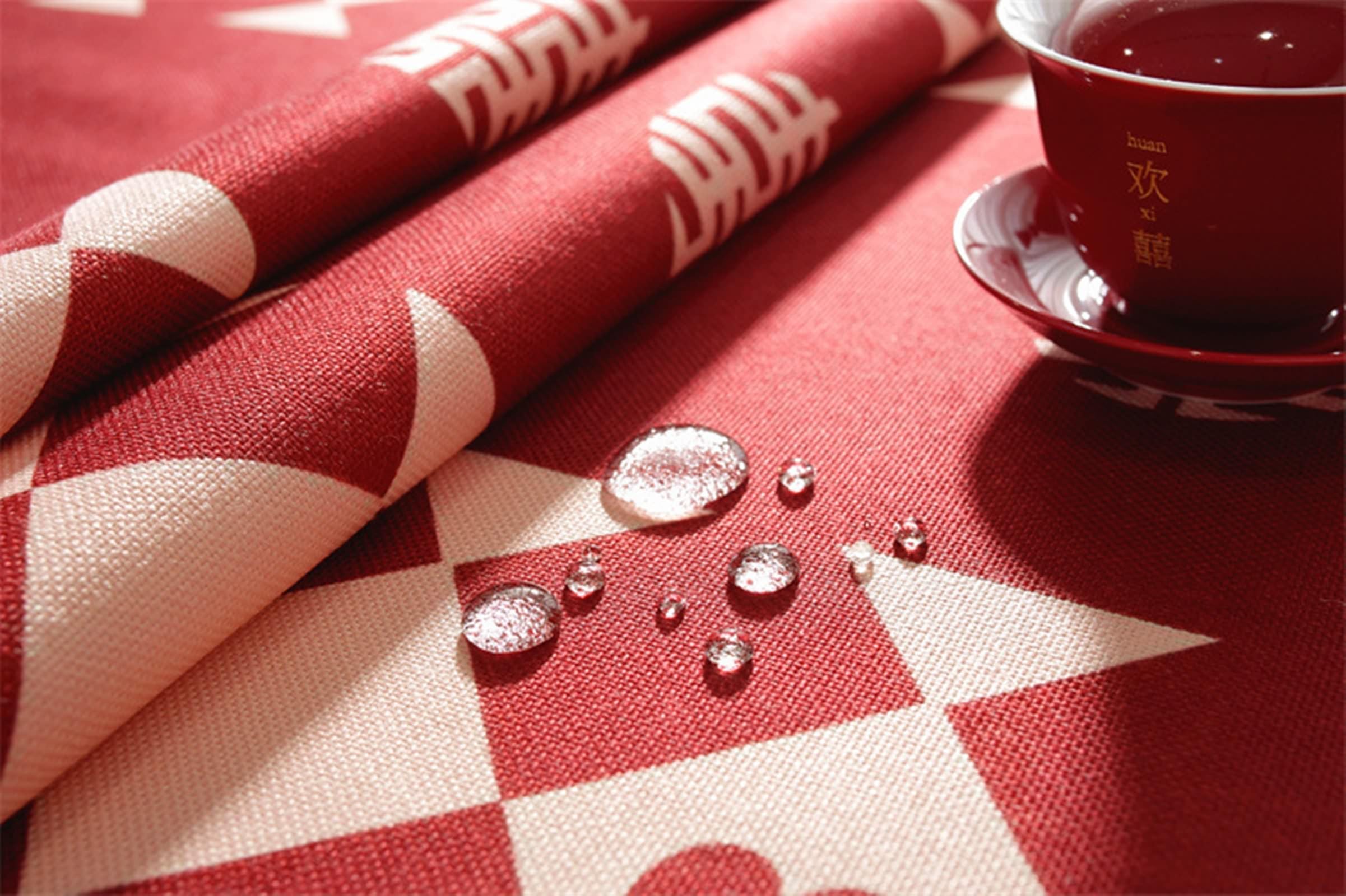 Tovaglia Da Tavolo Moderne, Poliestere Reticolo di rombo con motivo a cuore Tovaglia per Casa e Cucina, Tovaglia Elegante per Picnic, Rosso, Stile 1, 135 x 200 cm
