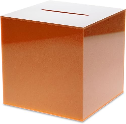 Miniatura 10 de Caja cubo para donación en acrílico Source One Premium con puerta Deluxe abierta en la parte trasera y caja de sugerencias con cerrojo de leva.,