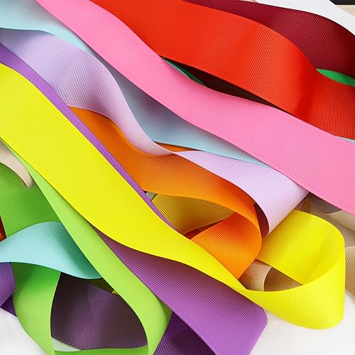 Miniatura 3 de Cintas de tela de grogrén de 1-1/2 pulgadas, 20 colores x 2 yardas cada uno en total de 40 yardas, cintas de boutique para envolver regalos,