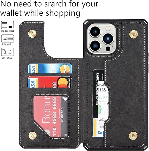 Miniatura 3 de Cavor Funda para iPhone 13 Pro Max con tarjetero, iPhone 13 Pro Max Funda tipo cartera para mujeres y hombres, funda para iPhone 13 Pro Max con