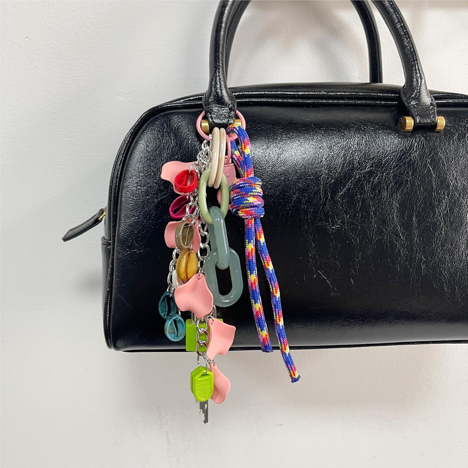 Keychain for Women, Bag Charm, Hand-Woven Nylon Rope Key Chain, Aesthetic Keychain, Bag Accessories Charms for Handbag, Backpack(Style 110 - Image 2