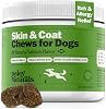 Deley Naturals Skin & Coat Chews - Dog Allergy Chews with Omega 3 Fish Oil, Biotin, Collagen and Essential Vitamins - Supports Dog Itching Skin Relief, Reduces Dryness and Healthy Coat - Made in USA