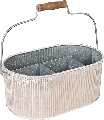 Miniatura 6 de Cubo galvanizado, organizador de utensilios, decoración de artículos de hojalata, organizador de utensilios, carrito de utensilios de picnic,