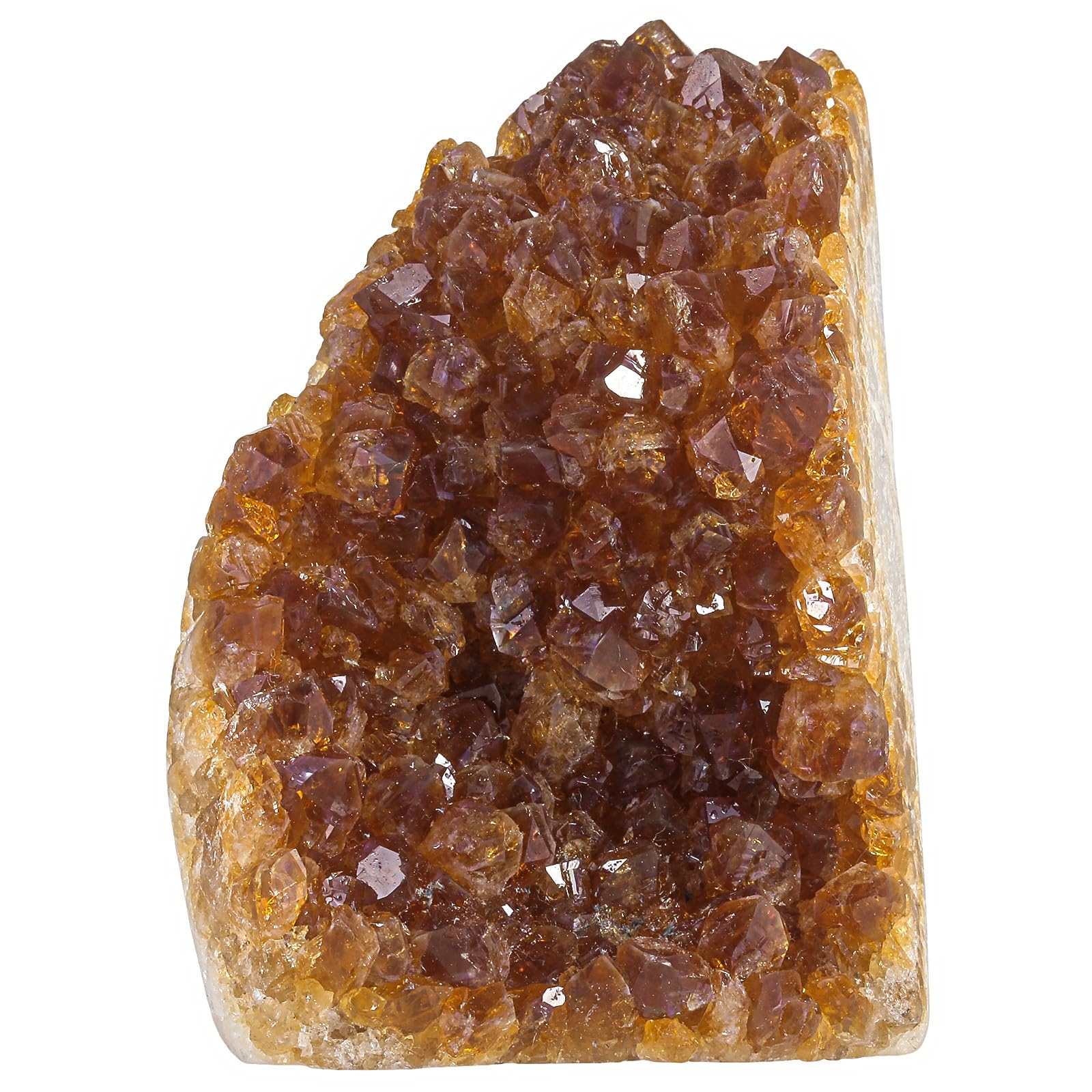 mookaitedecor Natural Citrine Crystal Cluster Geode, Self-Standing Yellow Quartz Stone Raw Crystals and Minerals Specimen for Healing Home Decor, 201-