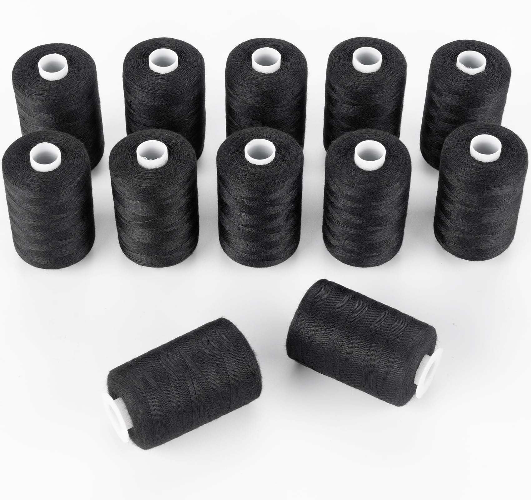 Snapklik.com : Ilauke Sewing Thread, 12 Spools Black Sewing Thread 1000