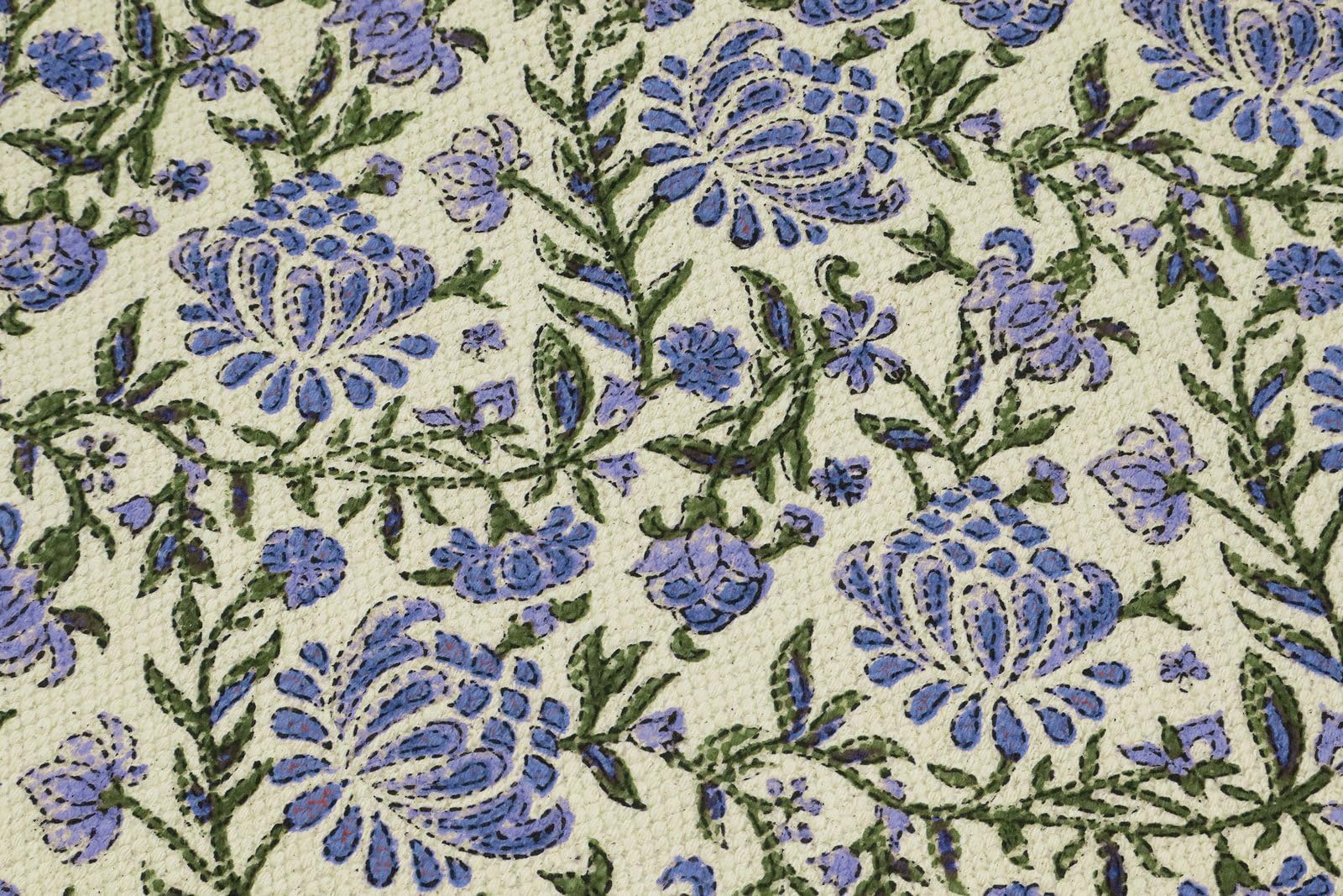 Tappeto per corridoio, 2,6 x 22 cm, spesso 0,5 cm, fatto a mano, stile bohémien, a trama piatta, motivo floreale, viola, beige, stampato a mano, in cotone, facile da lavare, per interni ed esterni