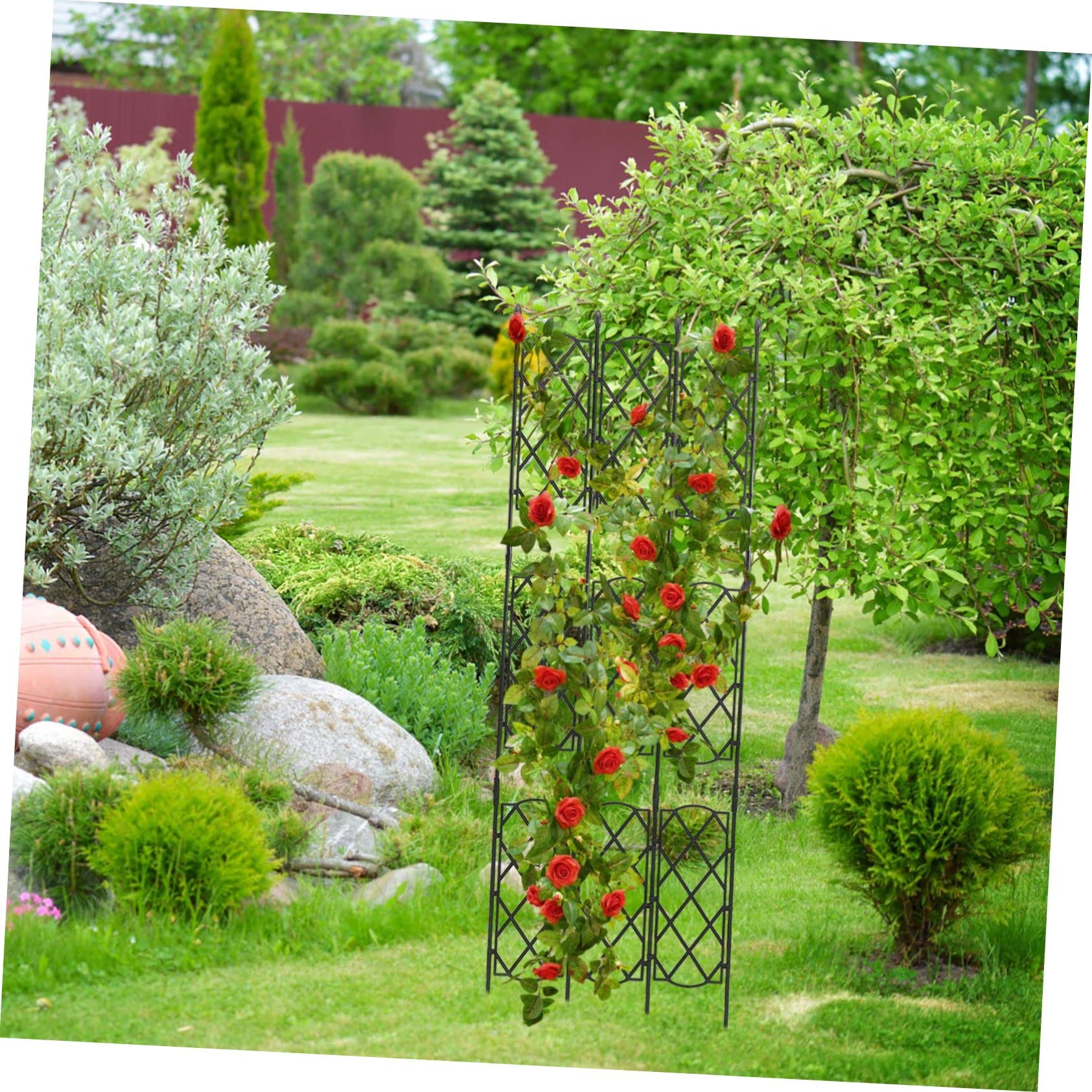 Treillis de Jardin pour Plantes Grimpantes, 1 Set, Acier Plastique