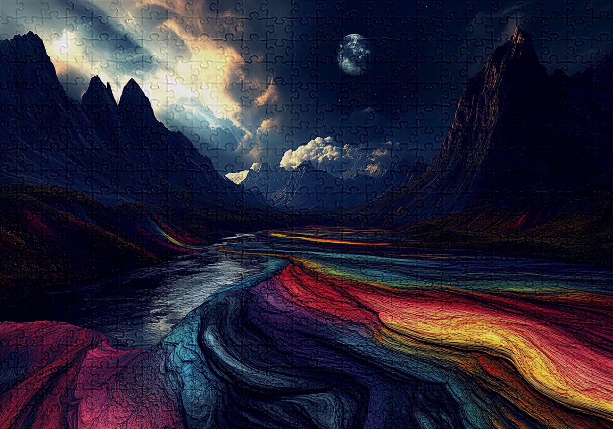 Puzzle 2000 elementów Krajobraz Dorosły Góra 100 x 70 cm Rzemiosło Klasyczne 3D Drewniana układanka do rodzinnych gier aktywności, układanka do samodzielnego wykonania nawet do dekoracji ścian domu