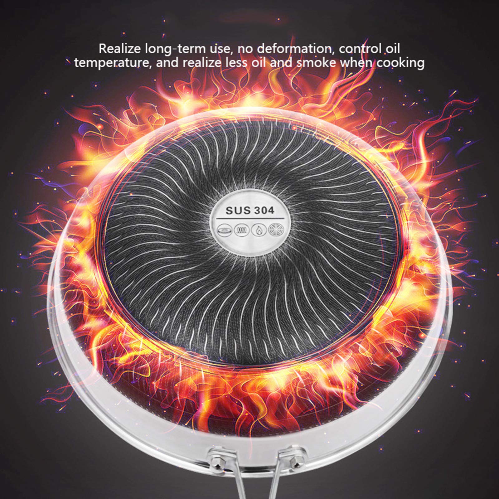 Wok antiaderente a induzione con coperchio, padella per friggere da 38 cm, coperchio in vetro temperato resistente, manici ergonomici per rimanere freschi, perfetto per una cucina sana e una facile