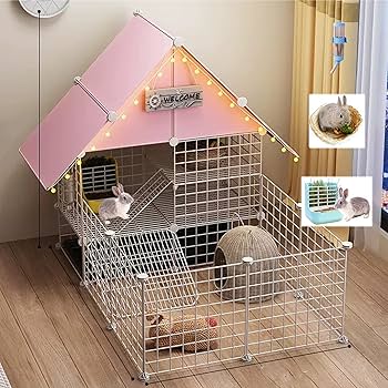 Amazon | Puhang うさぎケージ 豪華セット 大型 小動物ケージ ペット