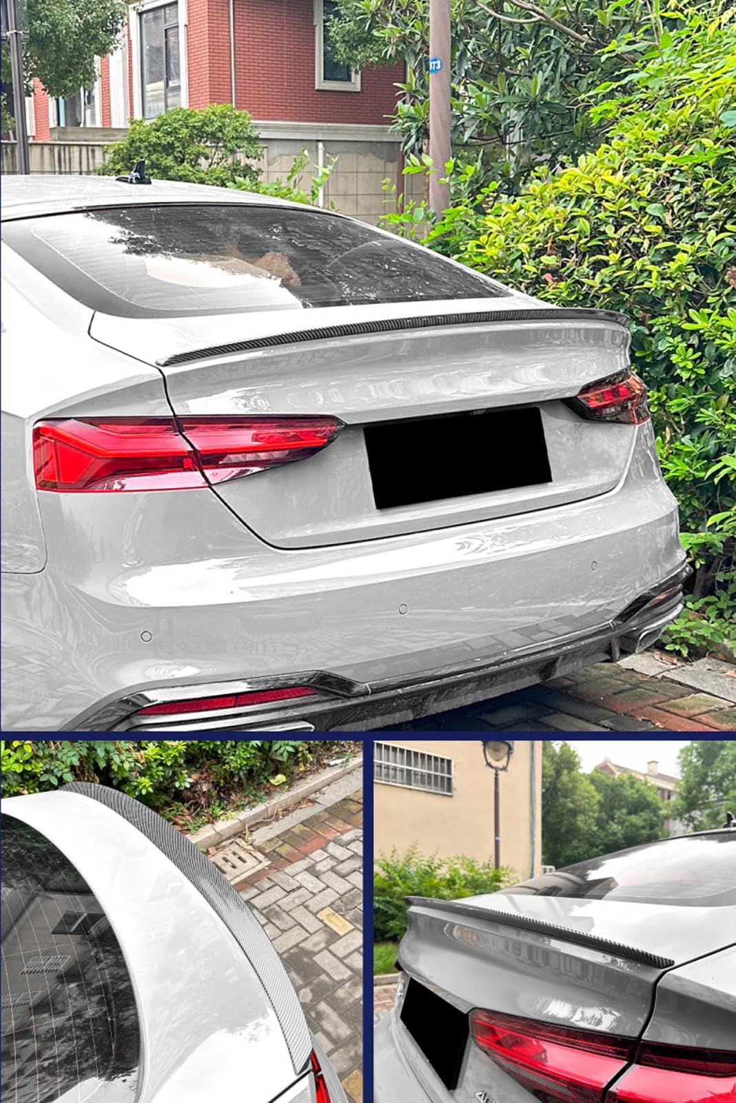Auto Spoiler Posteriori per Audi A5 F5 4-Door Sportback S5 2017 2018-2024, Spoiler Dell'ala del Bagagliaio, Labbro Alettone Elevata Resistenza e Leggerezza Accessori,Normal-B Carbon Fiber