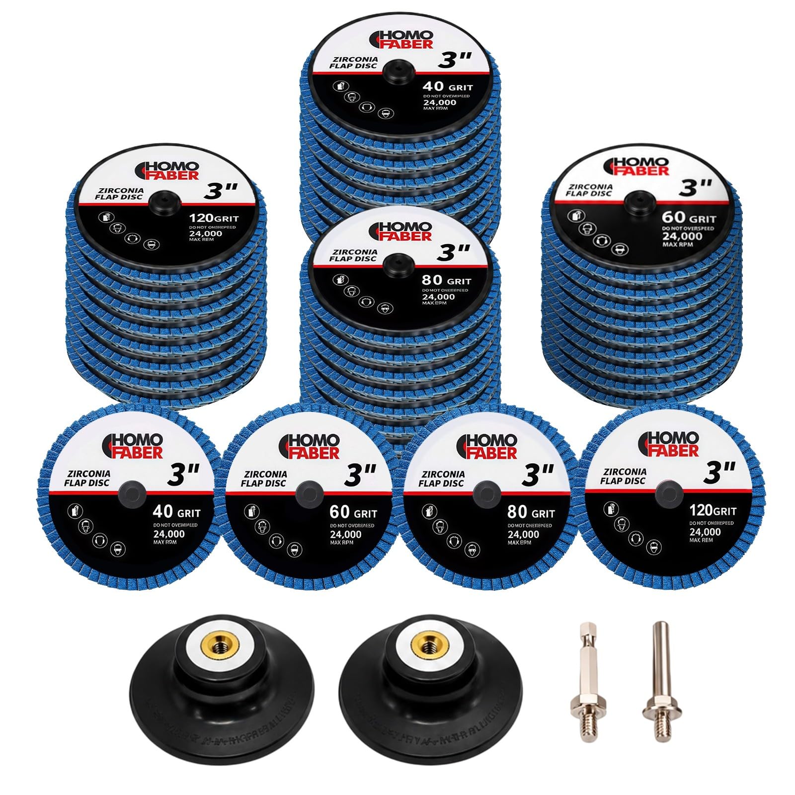 HOMO FABER Flap Discs - 50 Pcs for Die Grinder -7