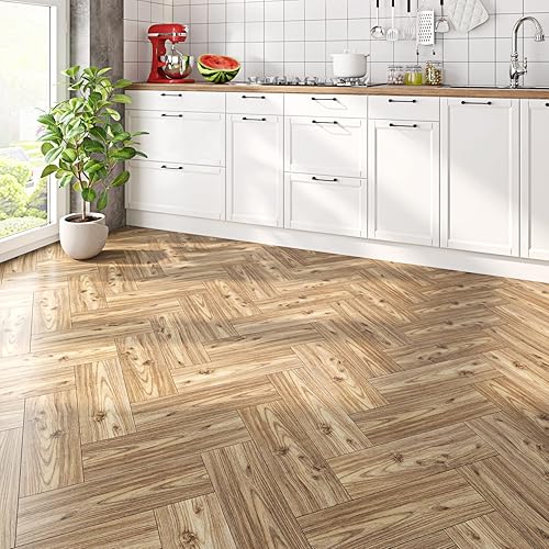 Miniatura 5 de Livelynine Azulejos de vinilo impermeables de 6 x 36 pulgadas, aspecto de madera, tablones de madera para despegar y pegar, despegar y pegar en