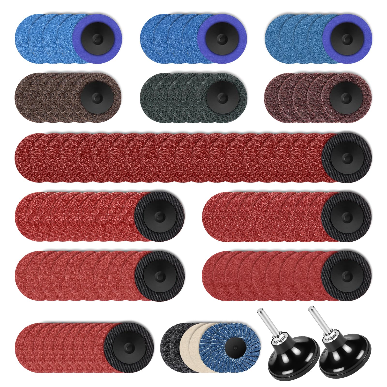 108 Pcs Sanding Discs Set - Quick Change for Drill & Die Grinders -1