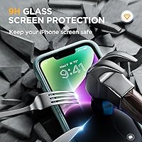 Vista 208 de Miracase - Funda magnética para iPhone 13 Pro Max de 6.7 pulgadas (compatible con MagSafe), transparente, completo, protector de pantalla de vidrio