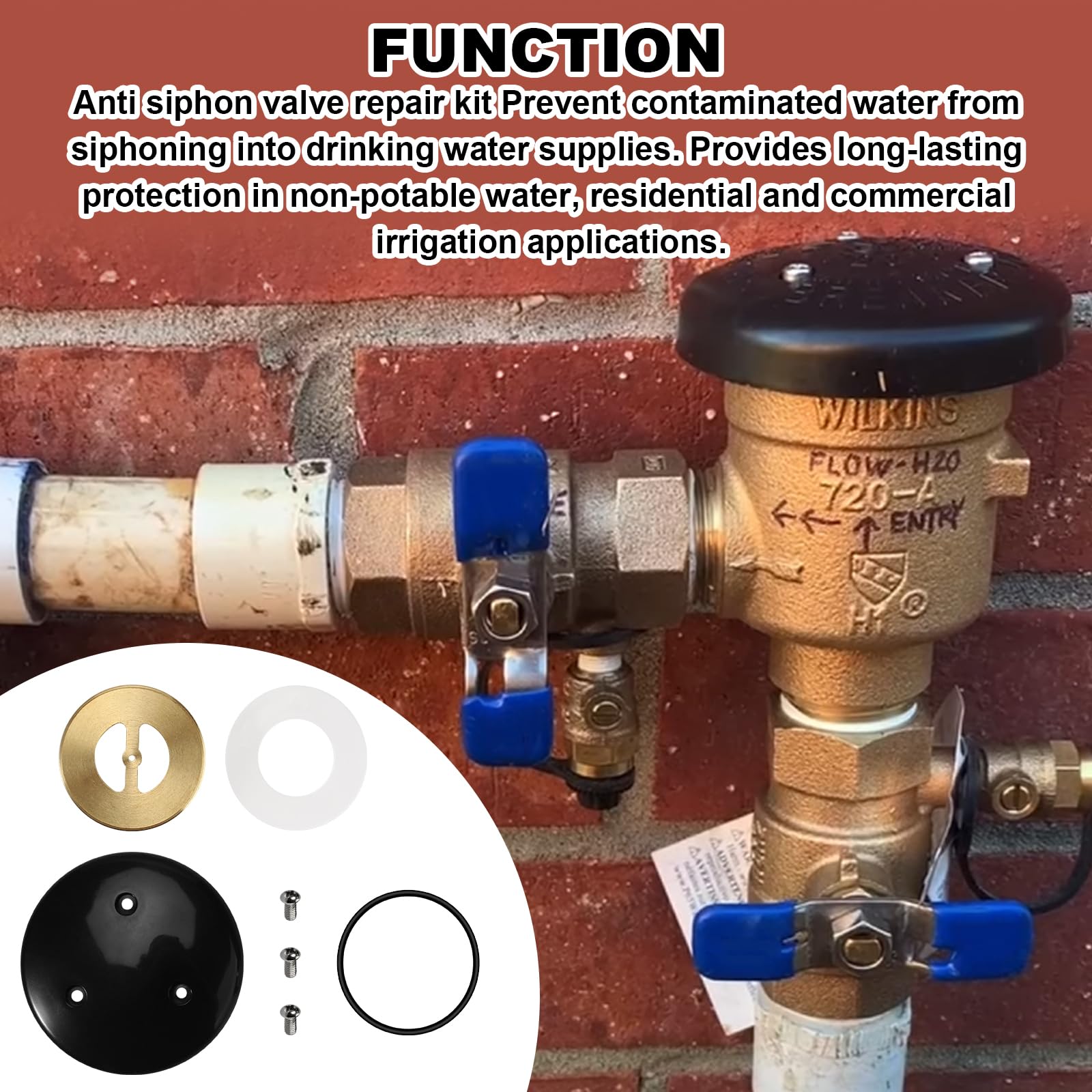 Backflow Preventer Repair Kit RK1-720A - Compatible With Zurn