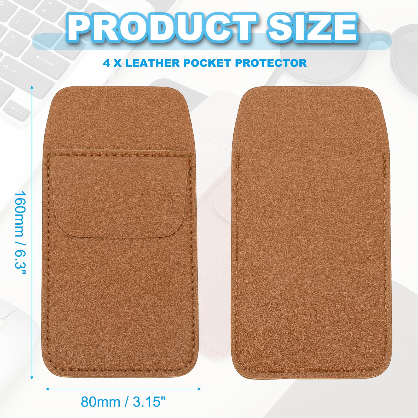 PATIKIL 4 Pack Leather Pocket Protector - Image 2