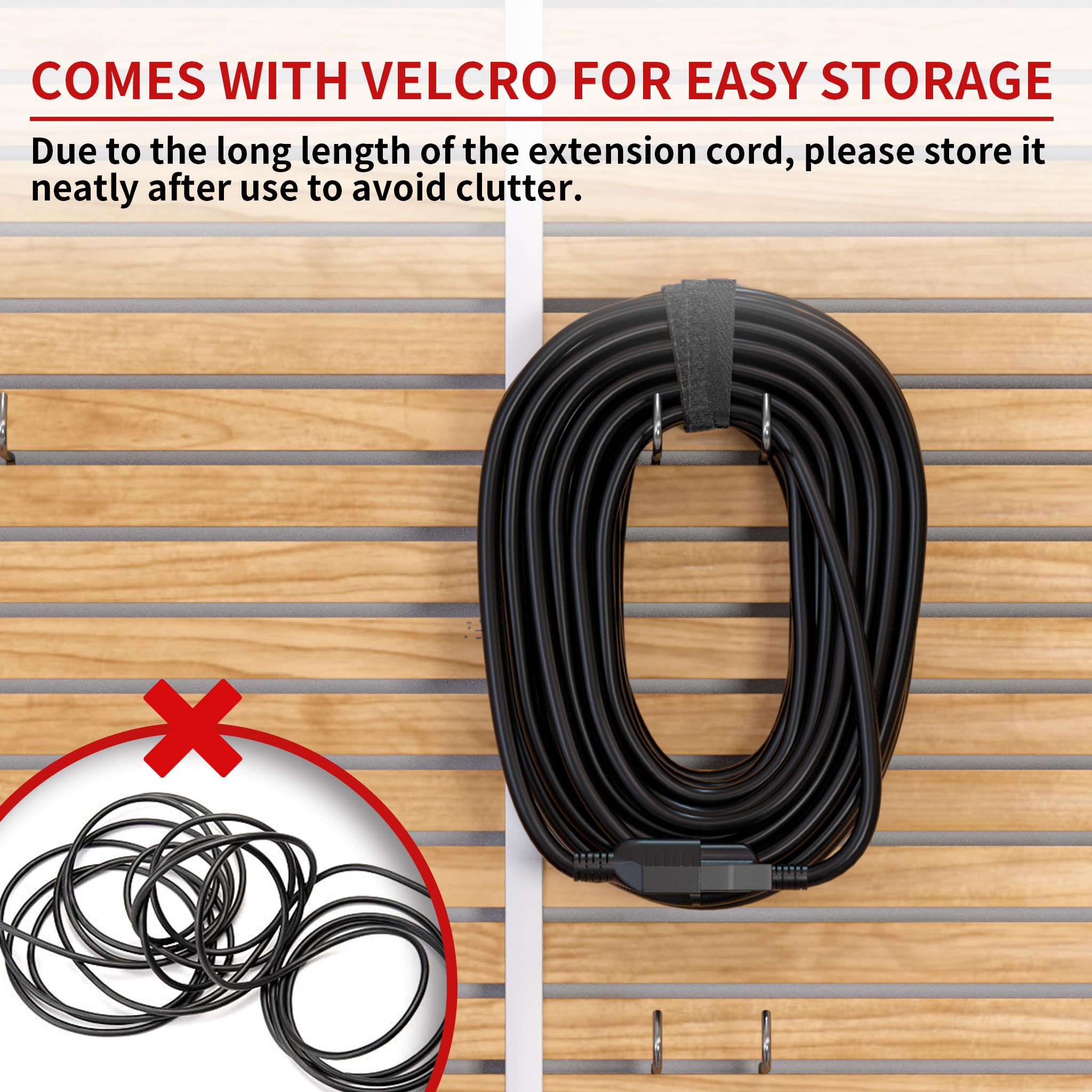 16 3 25 FT Outdoor Extension Cord Waterproof Weatherproof Flame Retardant Black 3 Prong Power Cord Outside for — view 2