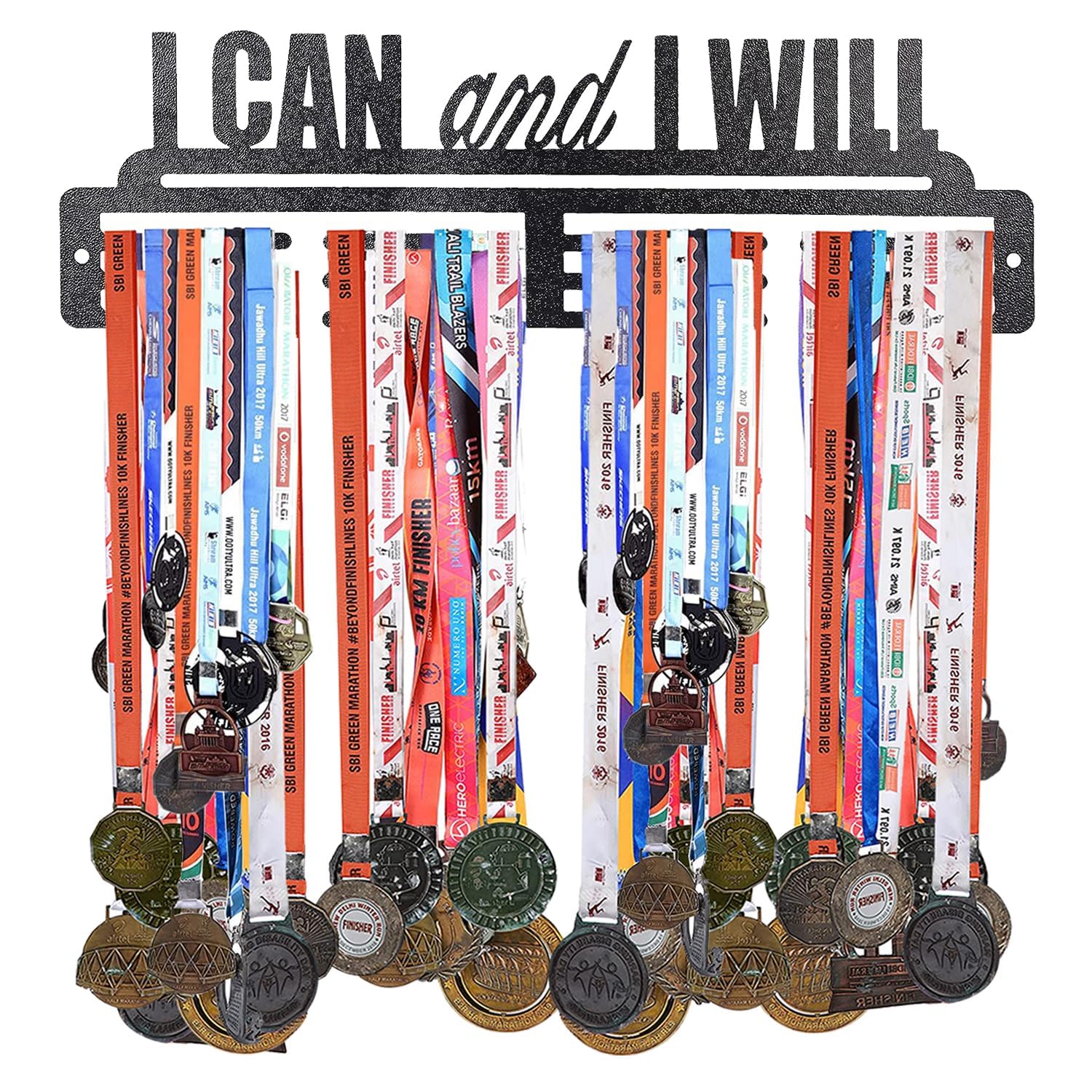 SEHAZ ARTWORKSMedal Holder Medals Black Medal Holder Wall Mount Running Medal Frame Holds Upto 24-30 Medals