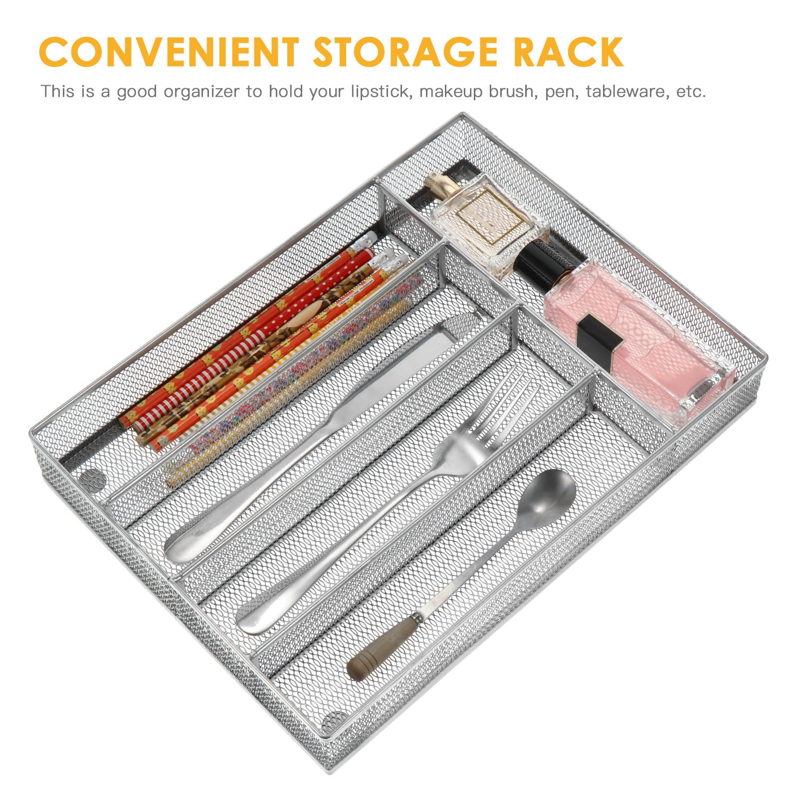 SOLUSTRE Organizador de Cajones para Cocina y Oficina en Acero al Carbono Diseño Hueco y Fácil Instalación, Adecuado para Almacenamiento