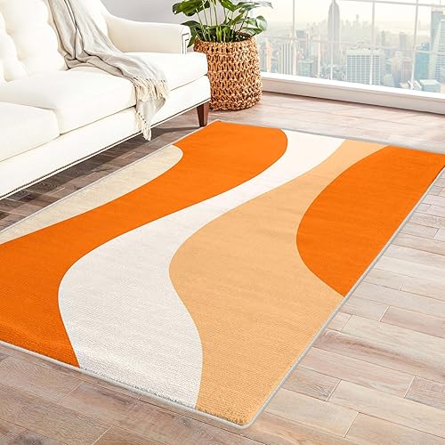 Alfombras de los años 70 para dormitorio, alfombra de 4 x 6, decoración del hogar y decoración de la habitación de los años 70, alfombra retro