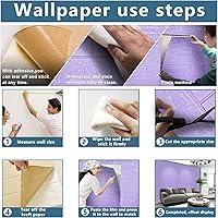 Vista 11 de 20 paneles de pared 3D plateados, cobertura de 29 pies cuadrados, adhesivo imprimible con paneles de pared de espuma de polietileno autoadhesivos