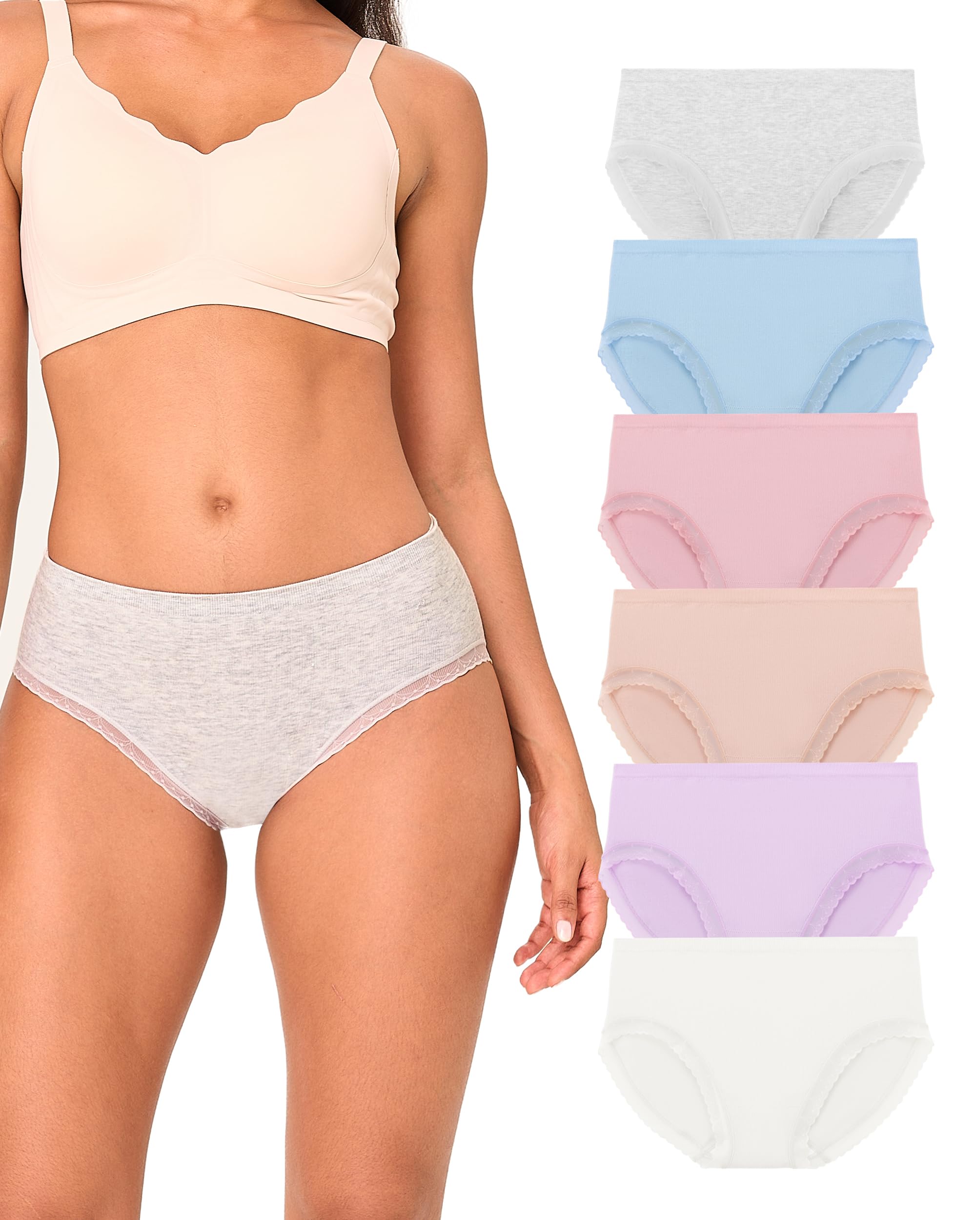 BAMBOO COOL Women's Underwear Ladies Brief Seamless Panties Moisture Wicking Stretchy Full Coverage